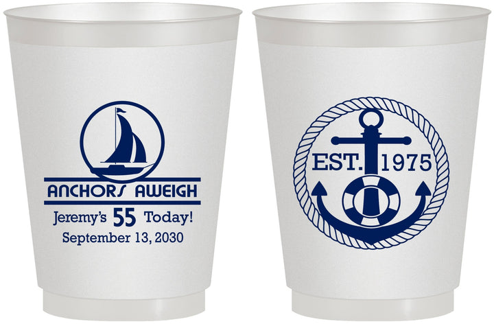 Personalized Birthday 16 oz Frosted Cups - 55th Nautical | 20025