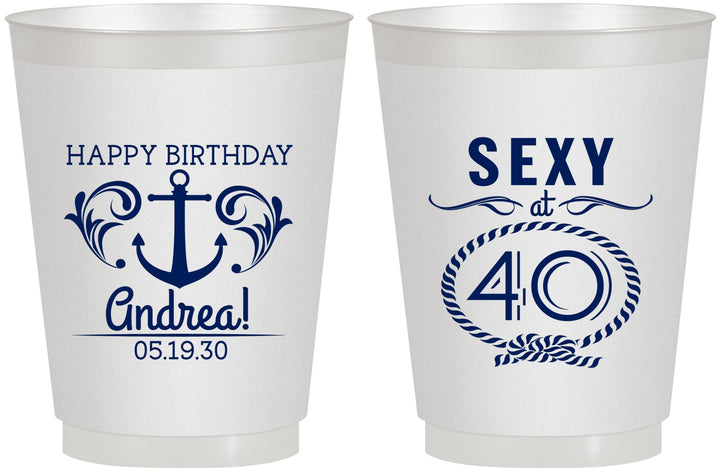 Personalized Birthday 16 oz Frosted Cups - Sexy At 40 | 20027