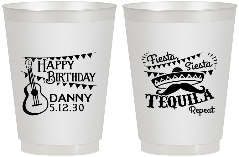 Personalized Birthday 16 oz Frosted Cups - Fiesta Siesta Tequila | 20033