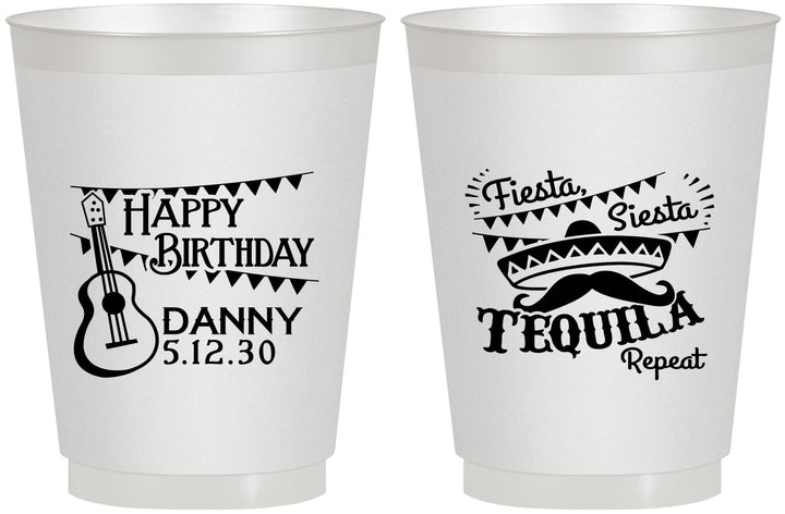 Personalized Birthday 16 oz Frosted Cups - Fiesta Siesta Tequila | 20033