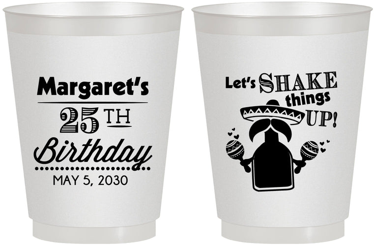 Personalized Birthday 16 oz Frosted Cups - 25th Fiesta | 20035