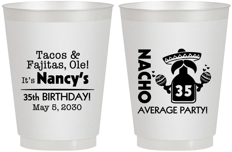 Personalized Birthday 16 oz Frosted Cups - 35th Nacho Average Party | 20036