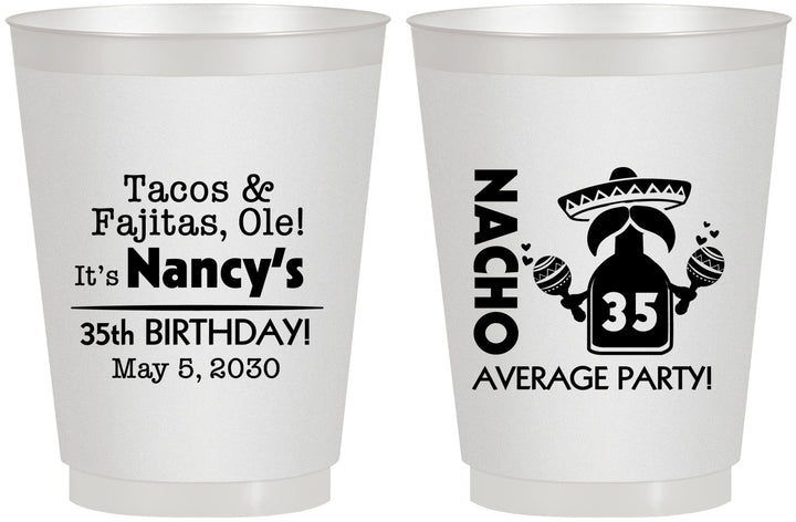 Personalized Birthday 16 oz Frosted Cups - 35th Nacho Average Party | 20036