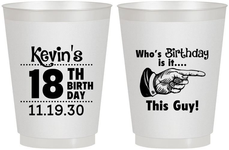 Personalized Birthday 16 oz Frosted Cups - 18th | 20046