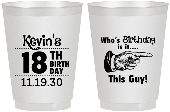 Personalized Birthday 16 oz Frosted Cups - 18th | 20046