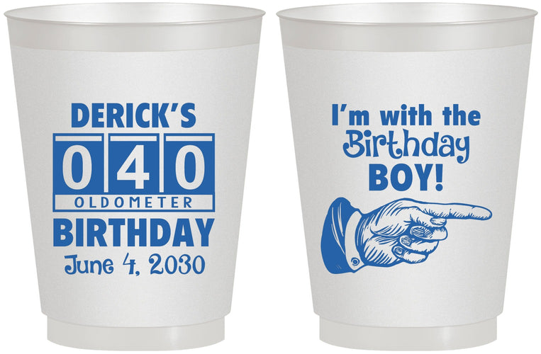 Personalized Birthday 16 oz Frosted Cups - 40th | 20047