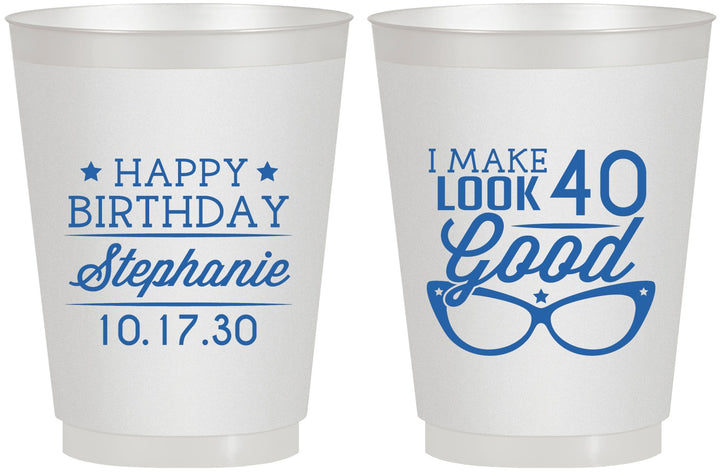 Personalized Birthday 16 oz Frosted Cups - 40th | 20048