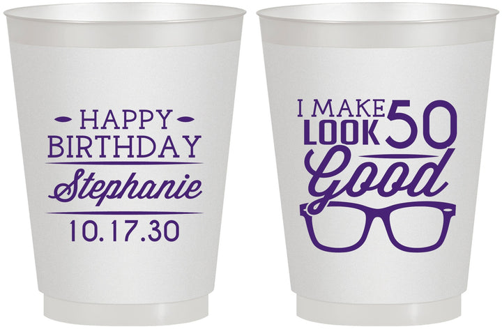 Personalized Birthday 16 oz Frosted Cups - 50th | 20049