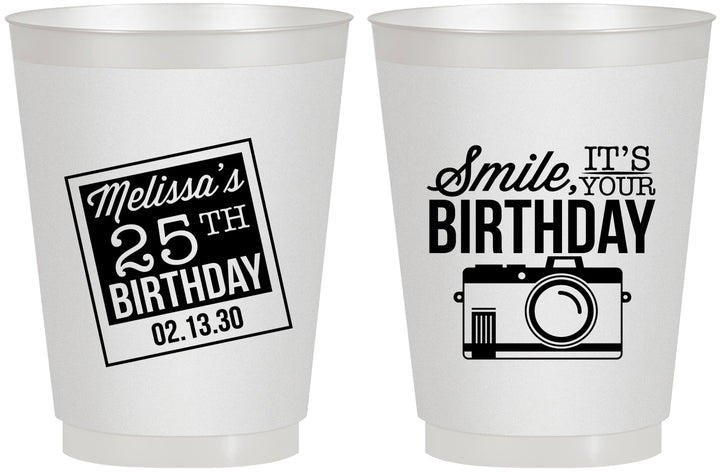 Personalized Birthday 16 oz Frosted Cups - 25th | 20053