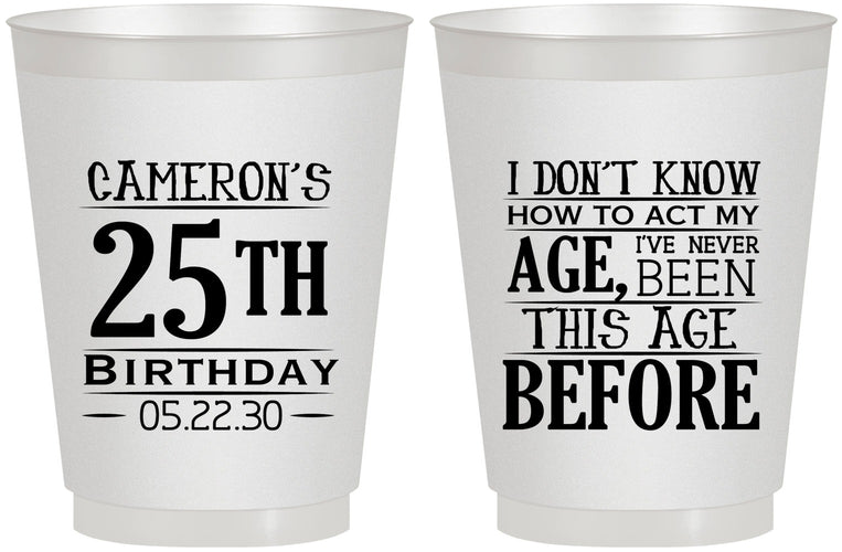 Personalized Birthday 16 oz Frosted Cups - 25th | 20054