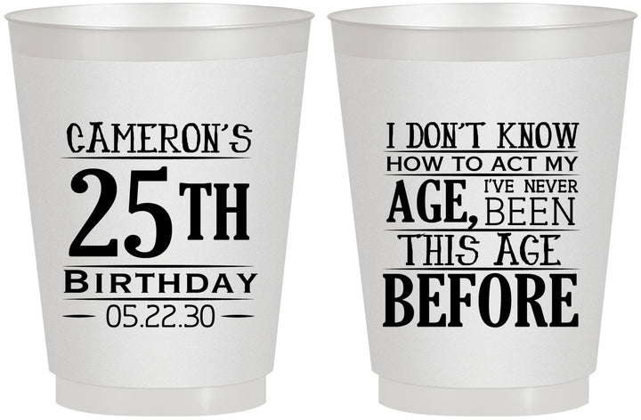 Personalized Birthday 16 oz Frosted Cups - 25th | 20054