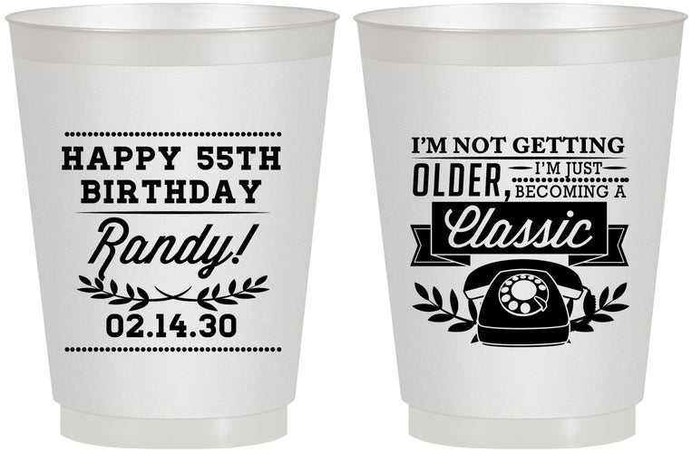 Personalized Birthday 16 oz Frosted Cups - 55th Classic Phone | 20058