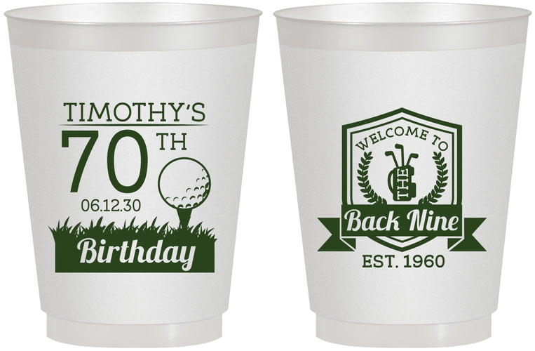Personalized Birthday 16 oz Frosted Cups - 70th Golf | 20061