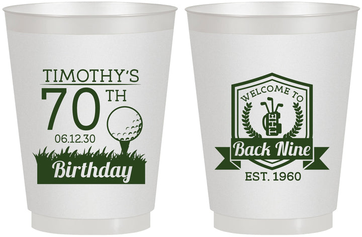 Personalized Birthday 16 oz Frosted Cups - 70th Golf | 20061