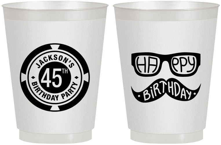 Personalized Birthday 16 oz Frosted Cups - 45th Las Vegas | 20064