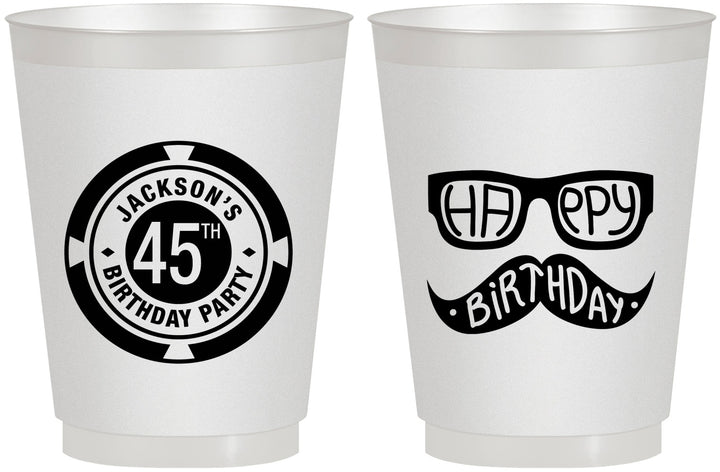 Personalized Birthday 16 oz Frosted Cups - 45th Las Vegas | 20064
