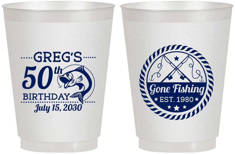 Personalized Birthday 16 oz Frosted Cups - 50th Nautical | 20065