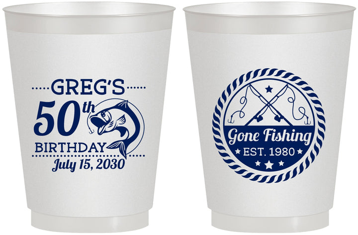 Personalized Birthday 16 oz Frosted Cups - 50th Nautical | 20065