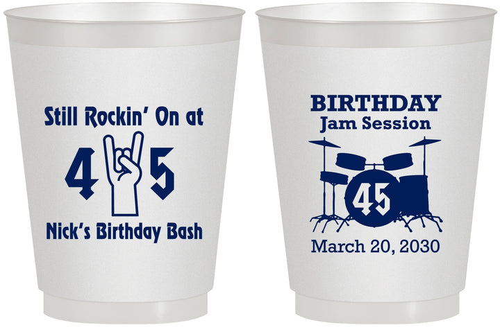 Personalized Birthday 16 oz Frosted Cups - 45th Jam Session | 20069
