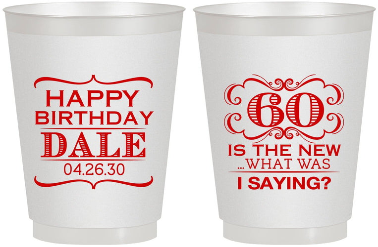 Personalized Birthday 16 oz Frosted Cups - 60th | 20070