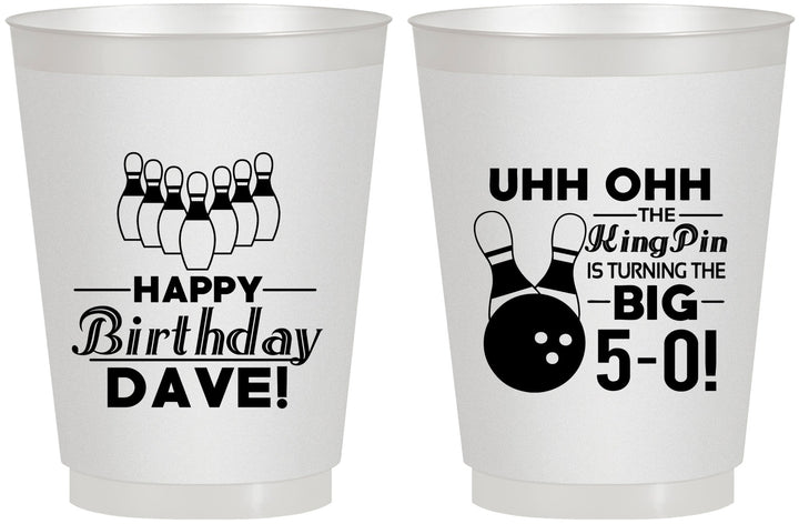 Personalized Birthday 16 oz Frosted Cups - 50th Bowing | 20071