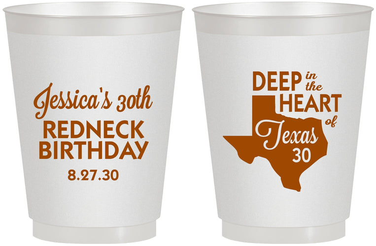 Personalized Birthday 16 oz Frosted Cups - 30th Redneck Texas | 20072