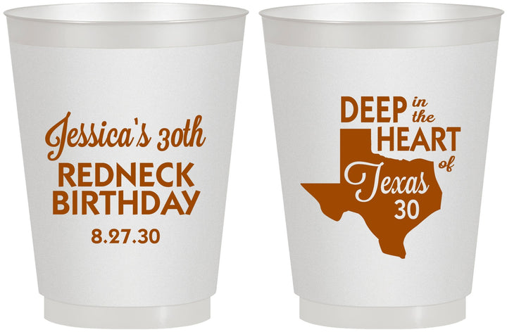 Personalized Birthday 16 oz Frosted Cups - 30th Redneck Texas | 20072