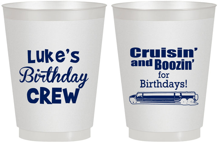 Personalized Birthday 16 oz Frosted Cups - Crusin Boozin | 20073