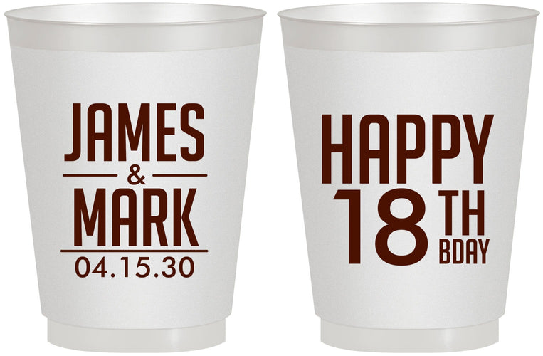 Personalized Birthday 16 oz Frosted Cups - 18th | 20074