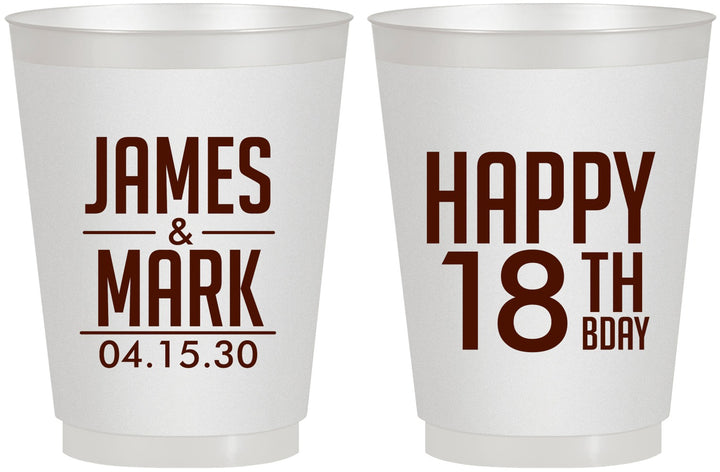 Personalized Birthday 16 oz Frosted Cups - 18th | 20074