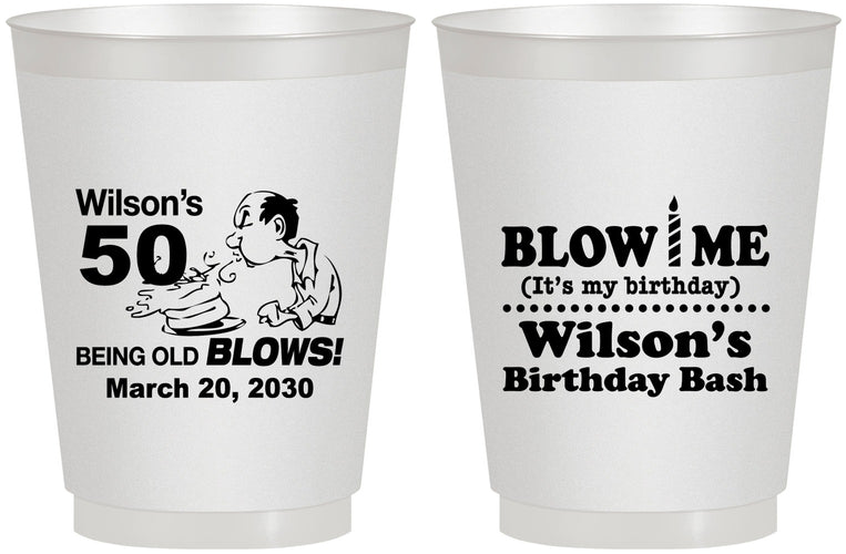 Personalized Birthday 16 oz Frosted Cups - 50th | 20085