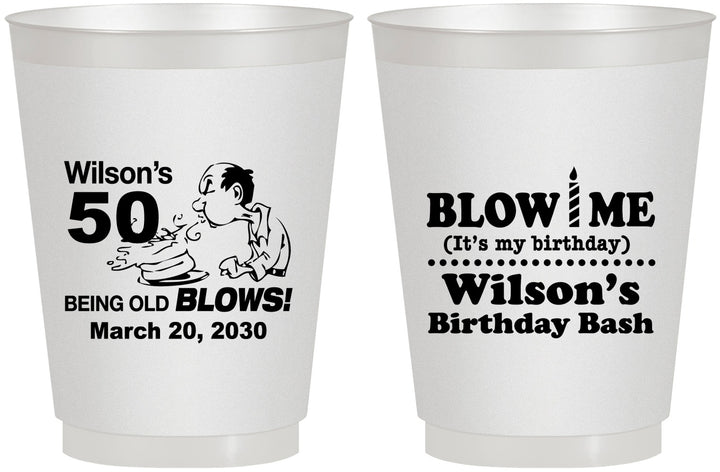 Personalized Birthday 16 oz Frosted Cups - 50th | 20085