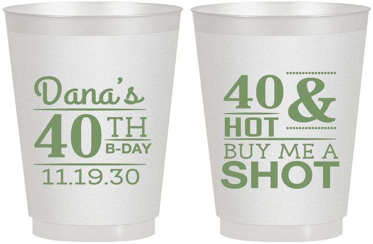 Personalized Birthday 16 oz Frosted Cups - 40th | 20086