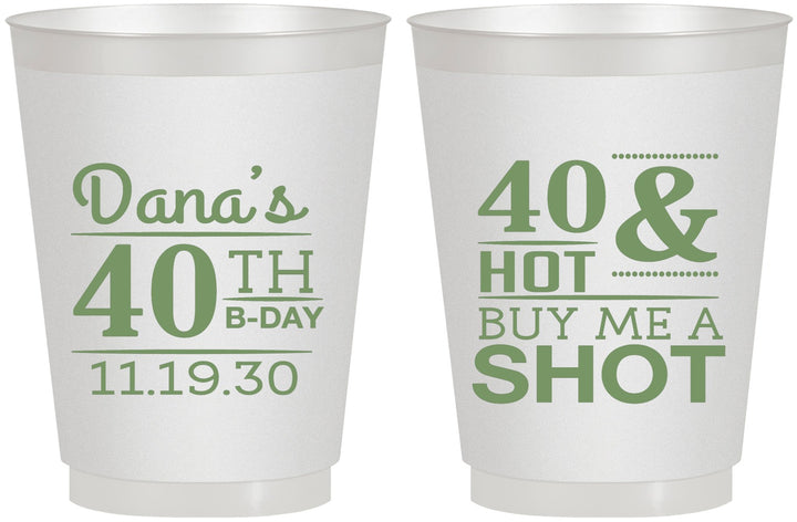 Personalized Birthday 16 oz Frosted Cups - 40th | 20086