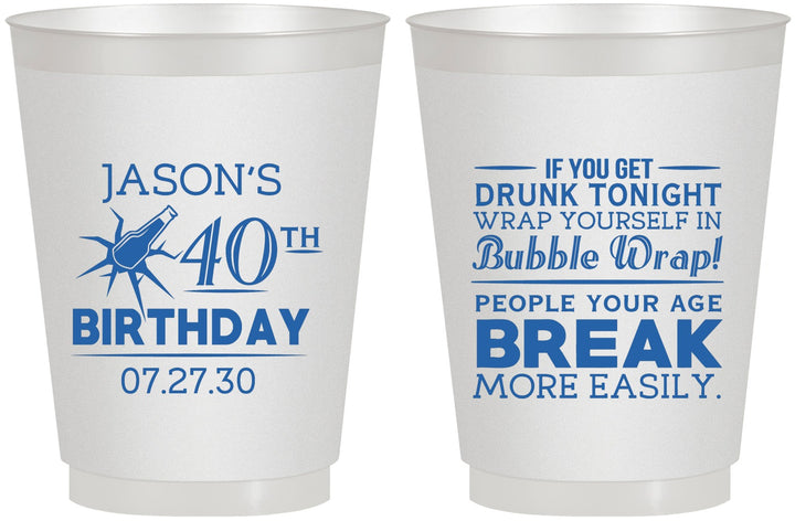 Personalized Birthday 16 oz Frosted Cups - 40th | 20088