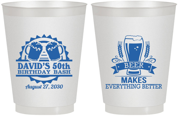 Personalized Birthday 16 oz Frosted Cups - 50th | 20089