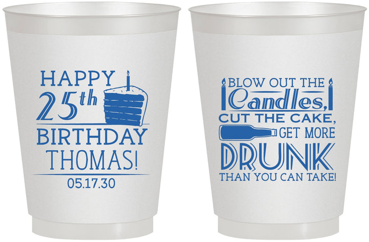Personalized Birthday 16 oz Frosted Cups - 25th | 20091