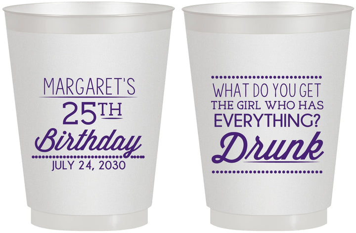 Personalized Birthday 16 oz Frosted Cups - 25th | 20093
