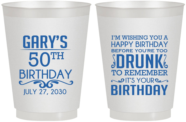 Personalized Birthday 16 oz Frosted Cups - 50th | 20095