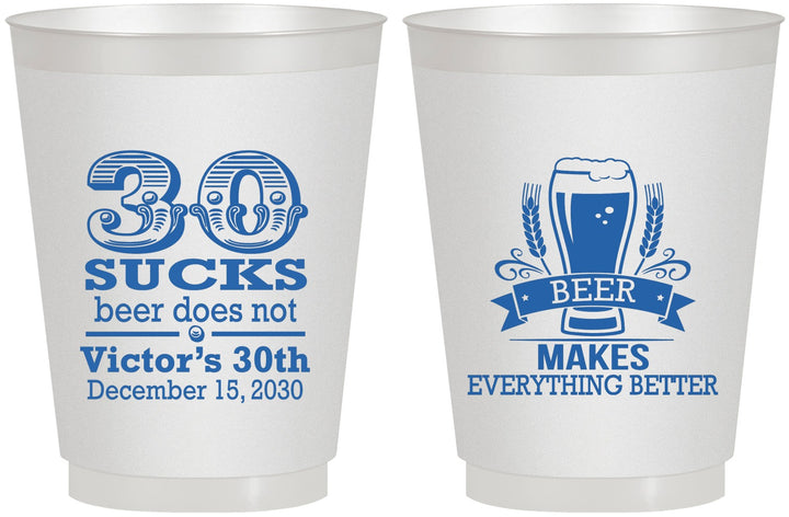Personalized Birthday 16 oz Frosted Cups - 30th Sucks | 20097