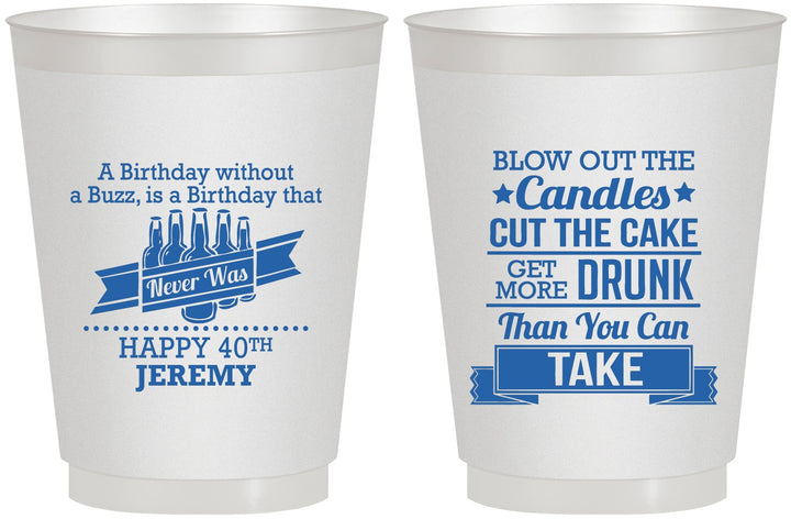 Personalized Birthday 16 oz Frosted Cups - 40th | 20101