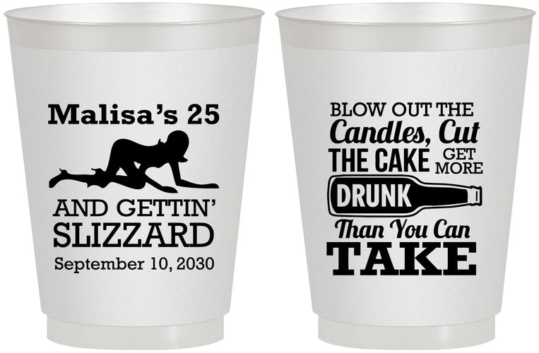 Personalized Birthday 16 oz Frosted Cups - 25th Strip Club | 20102
