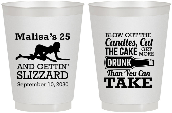 Personalized Birthday 16 oz Frosted Cups - 25th Strip Club | 20102
