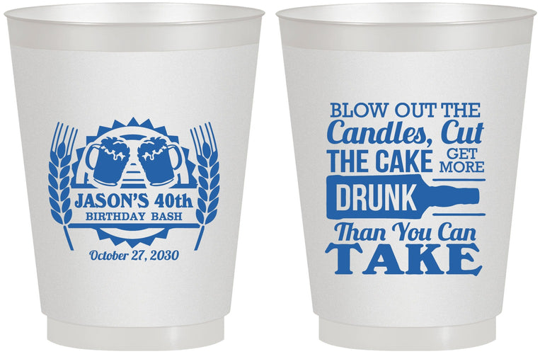 Personalized Birthday 16 oz Frosted Cups - 40th | 20103