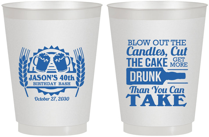 Personalized Birthday 16 oz Frosted Cups - 40th | 20103