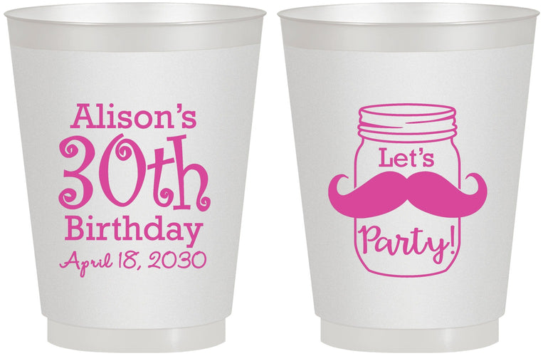 Personalized Birthday 16 oz Frosted Cups - 30th | 20104