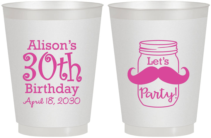 Personalized Birthday 16 oz Frosted Cups - 30th | 20104