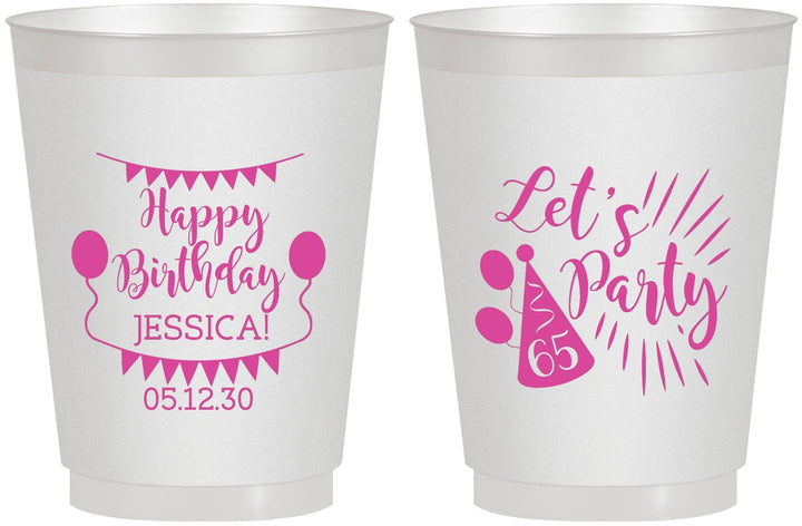 Personalized Birthday 16 oz Frosted Cups - 65th | 20105