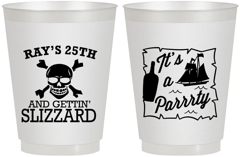 Personalized Birthday 16 oz Frosted Cups - 25th Pirate | 20107