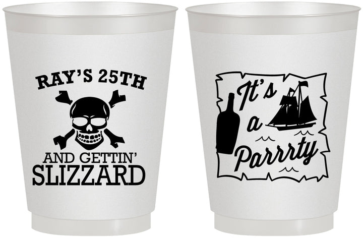 Personalized Birthday 16 oz Frosted Cups - 25th Pirate | 20107
